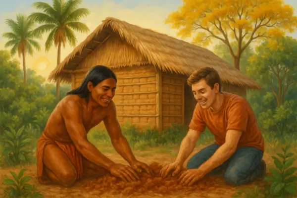 Técnicas indígenas como taipa de pilão ainda são usadas em construções ecológicas no Brasil, mostrando a sabedoria ancestral na arquitetura sustentável.
